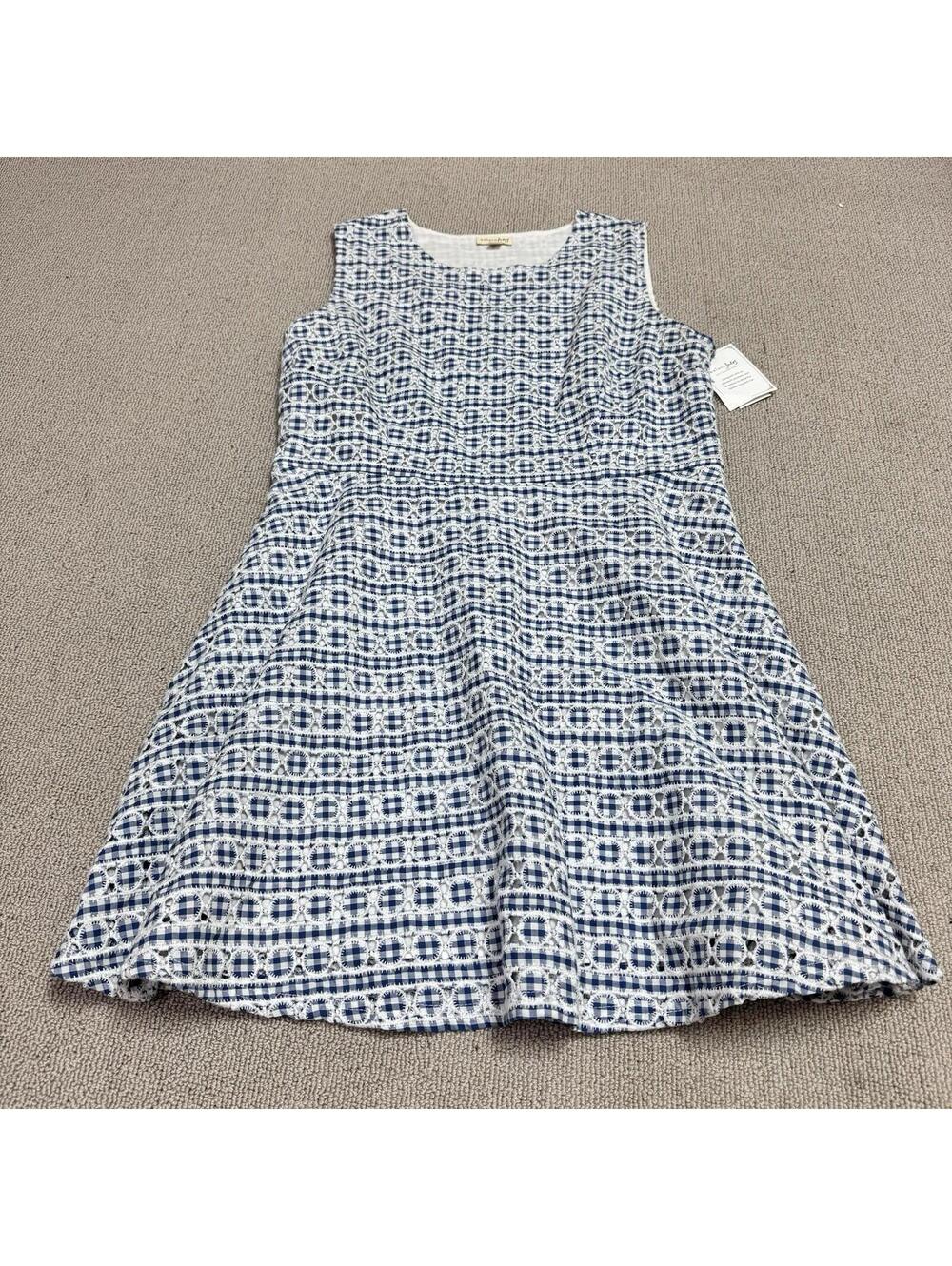 Maison Jules Dress Blue White Sleeveless Women’s Size XL NWT